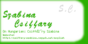 szabina csiffary business card